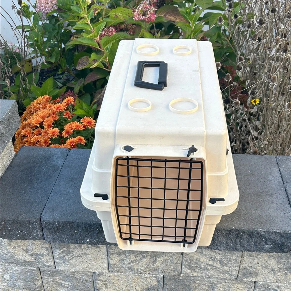 Cream Hard Sided Pet Carrier